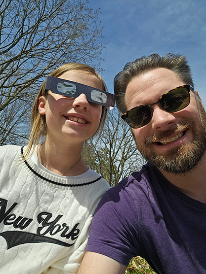 Barbara and I during the 2024 eclipse in Vergennes, Vermont